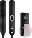 Peigne de redresseur de barbe pour les hommes - Rehaussé Professional Electric Mens Brosse chauffante de redressage de barbe Portable anti-échaudage 5 températures réglables et écran LCD avec sac de transport