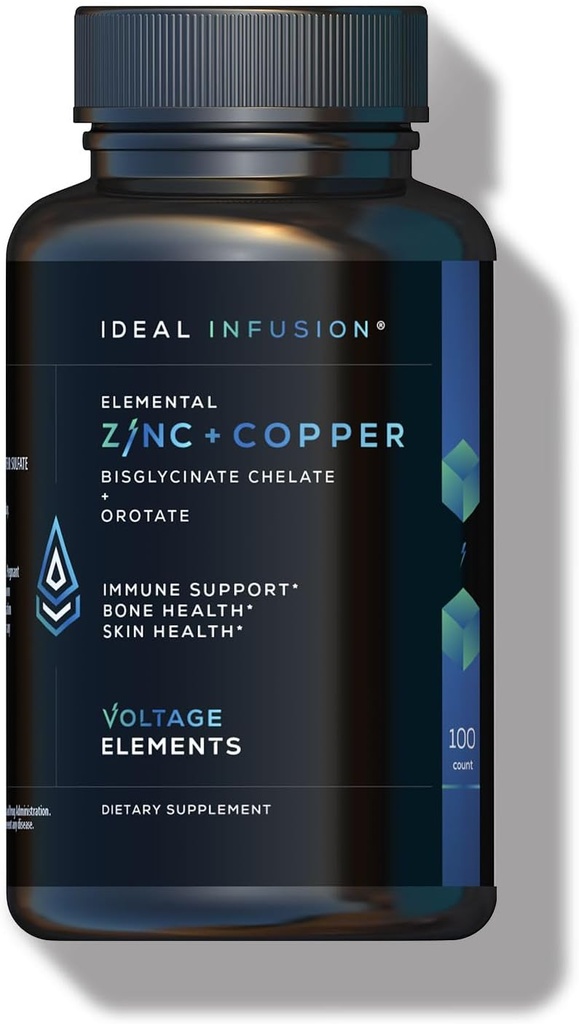Éléments de tension Bisglycinate de zinc + Orotate 245mg avec chélate de cuivre: Santé musculaire et de la peau, équilibre hormonal - Zinc élémentaire 50mg (100 portions) Vegan