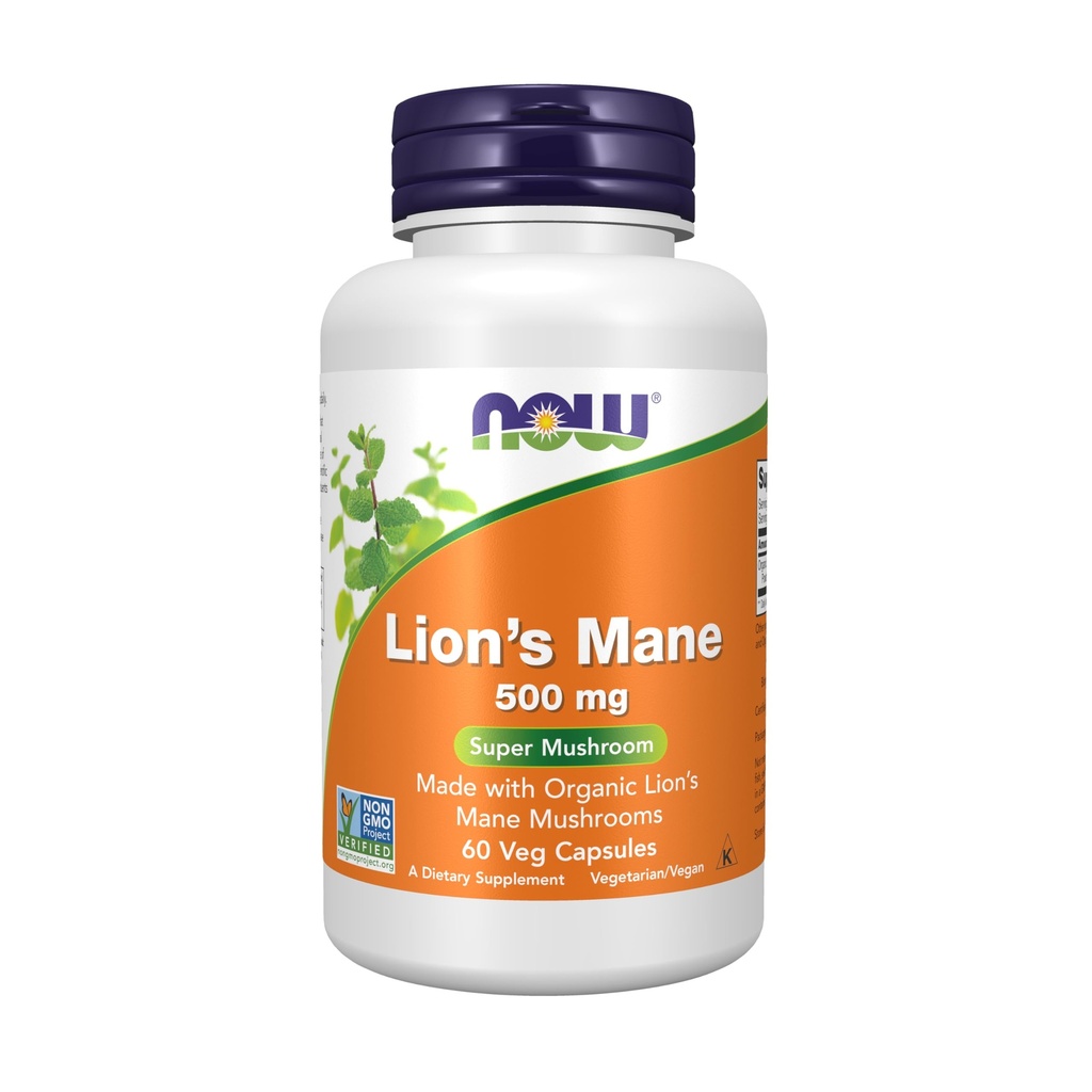 Nourriture Suppléments, Lion's Mane 500 mg, Super Champignon, Fabriqué avec Lion's Mane Champignons Organiques, 60 Capsules de Veg