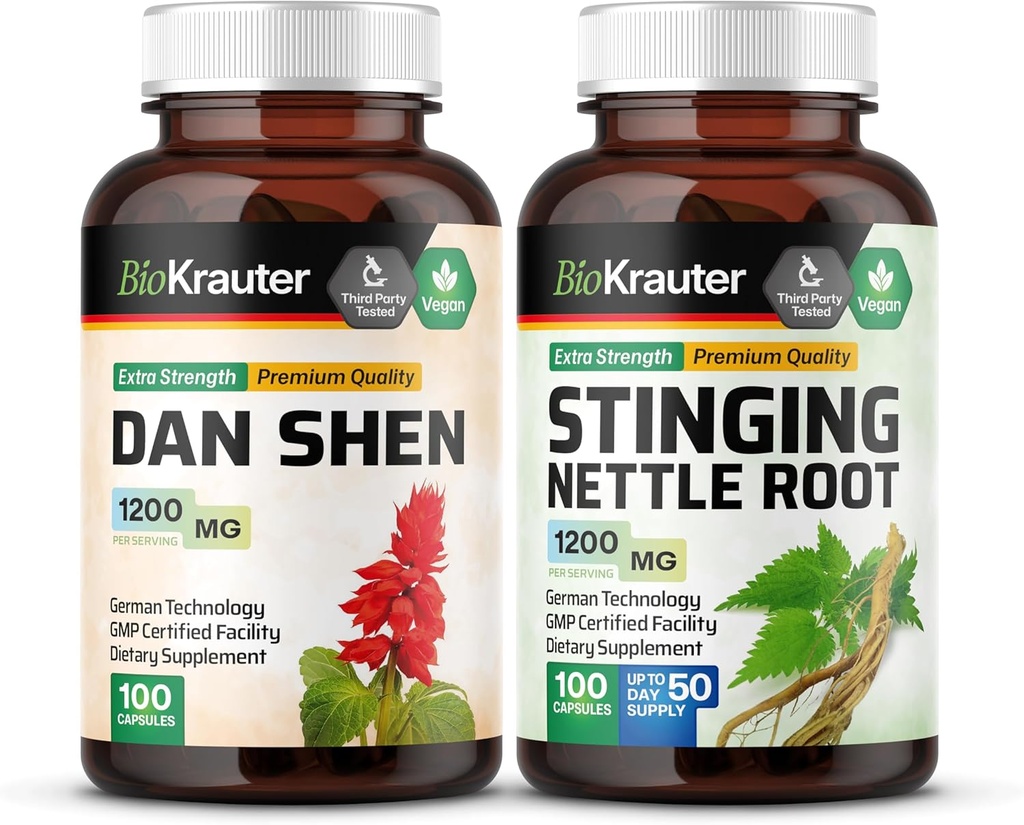 BIO KRAUTER Dan Shen 100 Capsules & Sting Nettle 100 Capsules