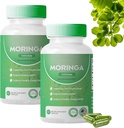 Moringa Capsules, pur Moringa Capsules en poudre - 800mg de nutriments-Rich Moringa- favorise l'énergie, le bien-être des intestins (2PCS)