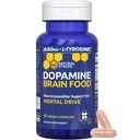 Dopamine Cerveau Alimentation - Supplément L-Tyrosine 650mg - Supplément Dopamine pour Focus & Mental Drive - Soutiens Énergie Mentale - Support Neurotransmetteur avec Vitamines B - 60 Capsules