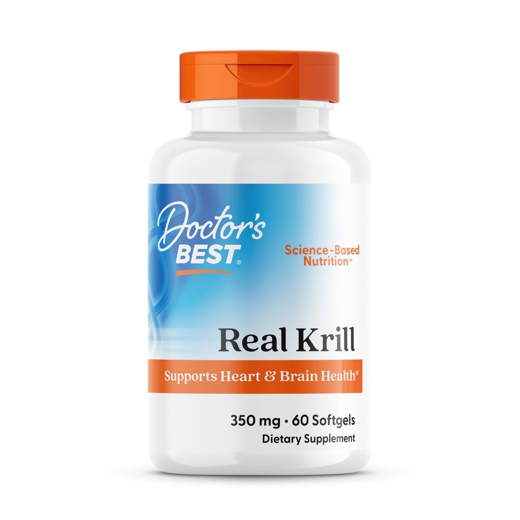 Médecins BEST Real Krill, Antarctique Krill (Superba2), soutient la santé du coeur et du cerveau, non-OGM, sans gluten 60 softgels