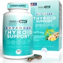 Support thyroïdien avancé, 2 mois d'approvisionnement – soutient l'énergie, la concentration et l'équilibre hormonal – avec Iodine, Sélénium, Ashwagandha et L-Tyrosine (Végétarien, Non-OGM)