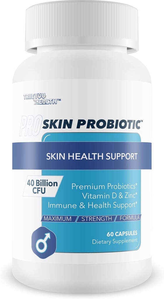 Probiotique Pro Skin - La santé de la peau soutient le probiotique avec le soutien immunitaire - Promouvoir le microbiome sain de la peau de l'intérieur - La santé commence dans le Gut - Soutien réduit Breakouts, Rougeur et Puffiness