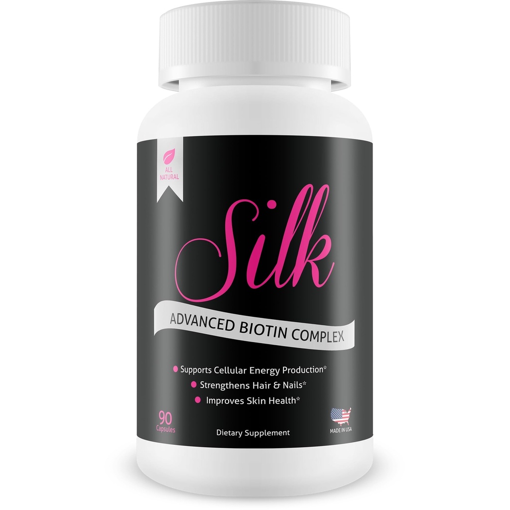 Complexe de biotine avancé en soie - favorise une peau plus forte, plus longue et plus en santé des cheveux - Ultime force des ongles