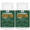 Supplément de fisetin liposomique, 2000MG, 98 % Polyphénols de fisetin pur Antioxydants, avec Quercetin, TMG et Resvératrol, pour le vieillissement en santé, soutien cognitif, 120 capsules