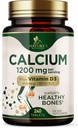 Calcium 1200 mg avec Vitamine D3 - Supplément santé osseux, Vitamine D & Suppléments calcium pour les femmes et les hommes - Soutien osseux, dents et immunitaires, Pilules de calcium de la nature, mis en bouteille aux États-Unis - 240 comprimés