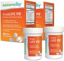 NatureCity True-Life-PB plateau mélange stable prébiotiques et probiotiques pour les femmes et les hommes - Suppléments de santé digestifs pour les femmes et les hommes - Sans lait - (60 capsules de légumes)