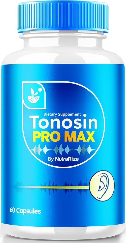 NutraRize Tonosin Pro Max Capsules, Formule Santé Oreille Officielle, Supplément All-Natural pour promouvoir la Santé Oreille Intérieure, Soutien auditive Premium, Revues TonosinProMax (60 Capsules)