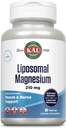 KAL Oxyde de magnésium liposomique 210 mg Haute absorption, technologie liposomique, soutien musculaire essentiel, formule avancée, capsules véganes, sans gluten, sans soja, 60 portions