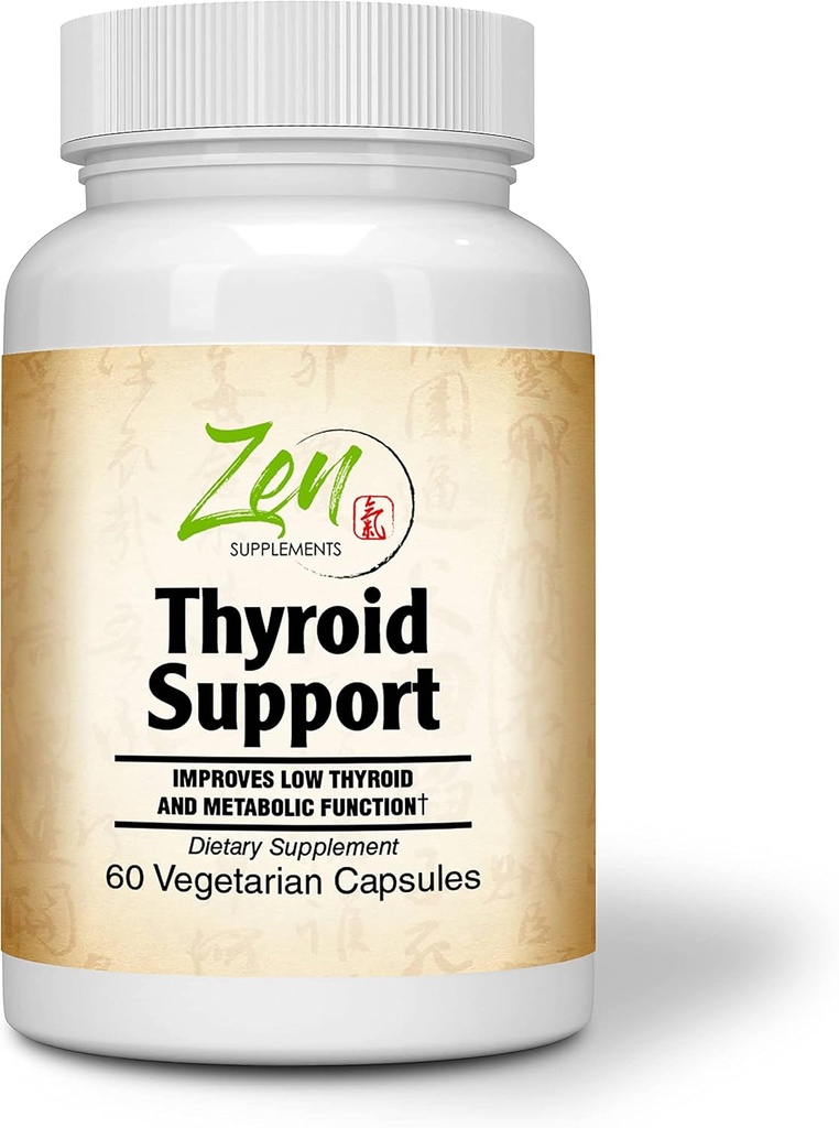 Supplément complet de support thyroïde - pour faible énergie thyroïde et fonction métabolique - avec Kelp Iodine, Ashwagandha, Cuivre, Vitamine A, C, D3, B6 et plus - Support thyroïde pour les femmes et les hommes - 60 VegCaps