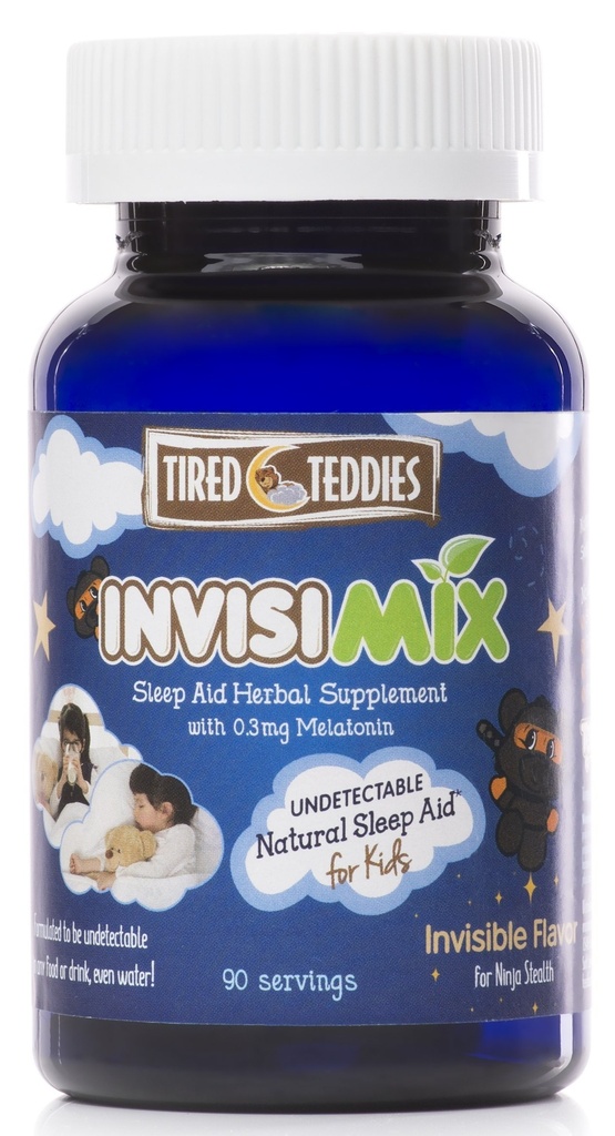 InvisiMix Low Dose Melatonin 300 mcg - Tasteless Textureless Powder Liquid Mix-in for Kids Ages 2+, 90 Servings