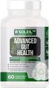 B.SoleilTM Probiotique avancé pour la santé des intestins - Pré, Pro et post-biétique - Soutien gastro-intestinal naturel - 60 capsules végétales - Probiotiques sans gluten, végétaliens et non OGM - 25 milliards d'UFC