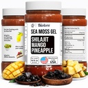 Biolore Gel de mousse de mer sauvage avec Shilajit - Ananas de mangue 16 oz - Gel de mousse de mer aromatisé avec vitamines essentielles et minéraux traces - Superfood végétalien - Fabriqué aux États-Unis, sans gluten, sans sucre ajouté