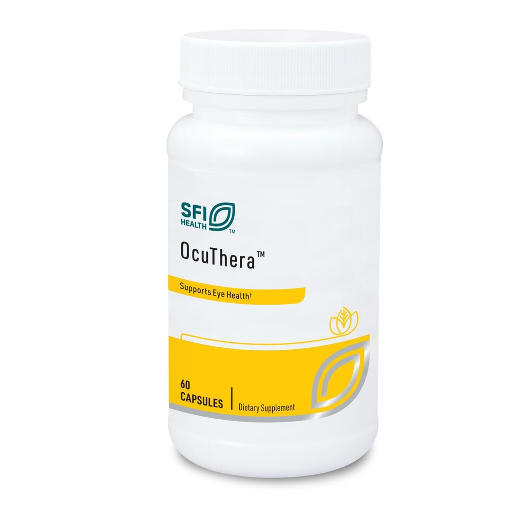 Klaire Labs SFI Health Ocuthera - Formule d'extrait de lutéine hypoallergénique, de zéaxanthine et de bilberry pour le soutien oculaire antioxydant (60 capsules)