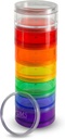 Organisateur de pilules de médecine de 7 jours - Boîte à pilules empilable - Convient aux petites et grandes comprimés et suppléments de vitamine - Gardez votre médicament quotidien organisé en un seul endroit - Grand - Rainbow