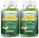2 Pack Citrus Bergamot Gummies -3000MG Citrus Bergamot Extract Cholesterol Lowering Supplement for lmmune Support Healthy Anti-Aging, Hight Cholesterol Vegan Gummy 120 Counts Lime Flavor