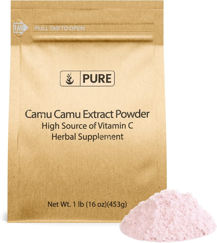PURE ORIGINAL INGRÉDIENTS Camu Camu (1lb) Vitamine C, Superfood brésilien, Vérifié en laboratoire, Non-OGM