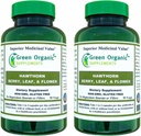 Suppléments bio verts Hawthorn Berry Capsules, Feuille, Fleur, Suppléments Hawthorn Contient 90 Capsules, Herbes naturelles Hawthorn pour la santé cardiovasculaire et soins cardiaques naturels (Pack de 2)