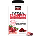 FACTEUR DE FORCE Chews tendres aux canneberges, supplément aux canneberges avec D Mannose et extrait de canneberge pour soutenir la santé des femmes, des vegans et des canneberges douces, 60 Chews doux