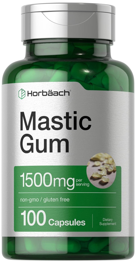Horbäach Gumastique 1500mg de 100 capsules Supplément sans OGM et sans gluten