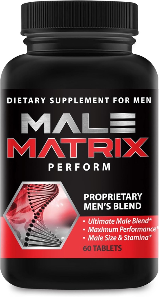 Male Matrix- Enlargement Pills for Men- Amplify Male Size- Extend in Length, Engorge in Girth- Boost Up to 3 Inches in 90 Days- Stamina Multiplier- 60 Tablets
