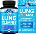 Supplément de soutien pulmonaire - Capsules naturelles pour nettoyage pulmonaire et désintoxication - Fabriqué aux États-Unis - Système respiratoire; Mucus Clear - Supplément végétalien pour désintoxication pulmonaire; Support respiratoire - 60 Capsules