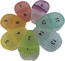 14 Day/2 Week Pill Organizer - Flower Shaped Weekly Pill Box with 14 Compartments (1-14 Numbered) | 7 Color-Coded Petals for Medication Storage | Portable Travel Pill Case for Home & Outdoor Use