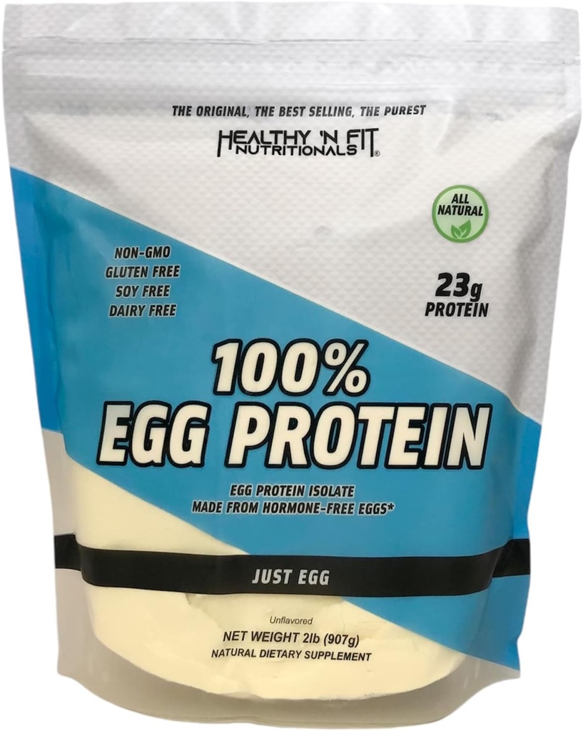 Healthy 'N Fit - 100% Protéine d'oeuf (non aromatisée) Naturel, 2 lb Sac. Just Egg Instant Whites séchés: Idéal pour la cuisson et le mélange.