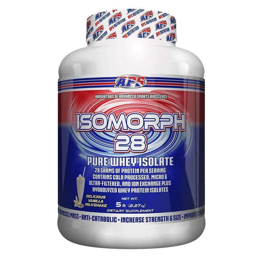 IsoMorph 28 par APS Nutrition, supplément de poudre de protéines isolate de lactosérum pur, milkshake de vanille, 5 lb
