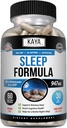 Kaya Naturals - Formule de soutien du sommeil avec la mélatonine - Supplément vitamine de soutien d'aide - Stress du sommeil et soutien de l'humeur - L-Tryptophane, Fleur de Passion, Ashwagandha et plus - 60 Capsules (60 Compte)
