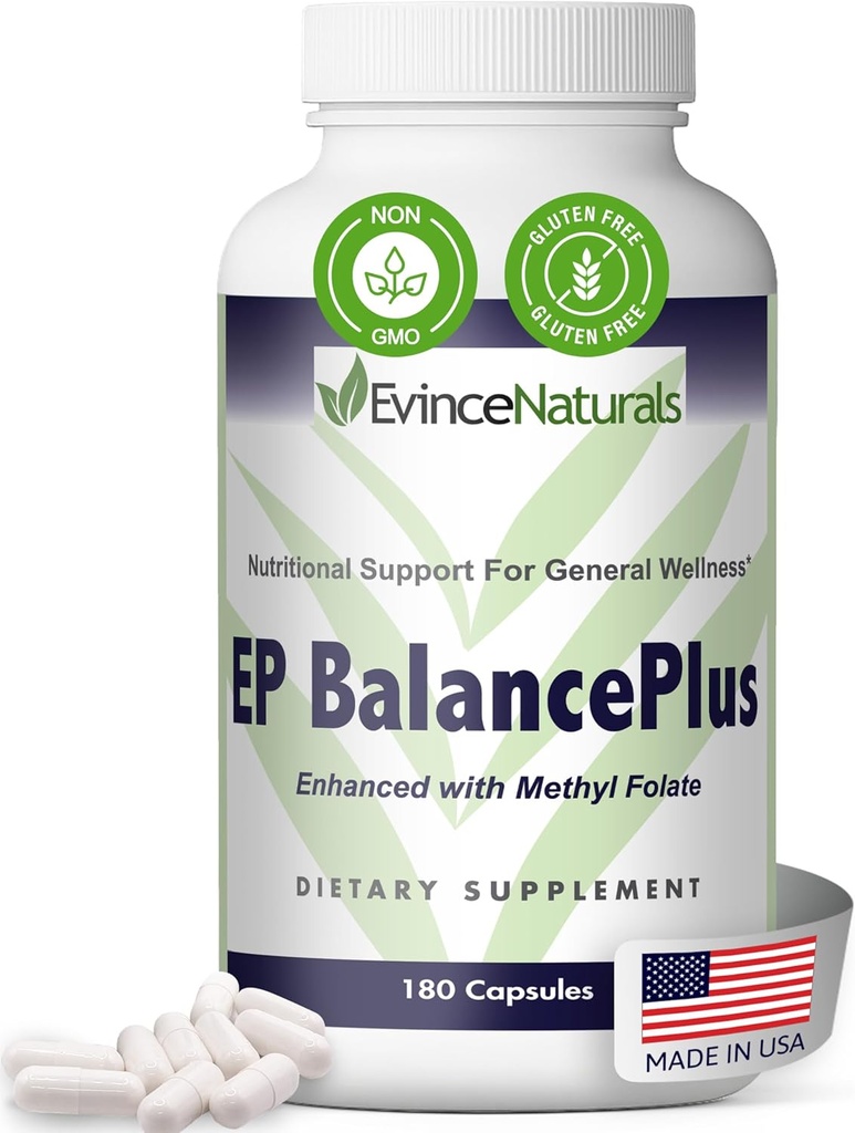 EP BalancePlus Multivitamine pour les adultes - Multivitamine pour les hommes et les femmes avec des vitamines et des minéraux - Methyl Folate & Amino Acides pour le soutien nutritionnel - Supplément Wellness général, 180 capsules