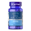 Puritan's Pride Zinc for Acne Skin Formula with Vitamines C, B-6, A, and E for Men and Women, complément alimentaire pour une peau claire et saine, système immunitaire, division cellulaire et soutien de la croissance, 100 comprimés
