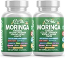 Moringa Poudre Capsules + Turmeric Moringa Feuille Ceylan Cinnamon Ashwagandha Ginger Tart Cherry Boswellia Quercetin Ail Saint Basilic Safran Nettle Noir Pepper Moring-Go Supplément Par Nutra propre (2)