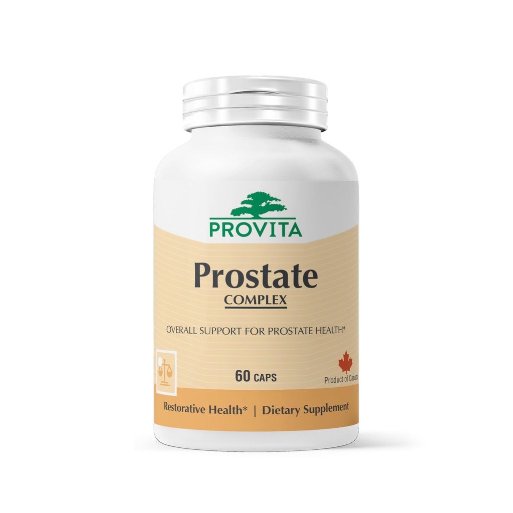 PROVITA Prostate Complex (complexe de la prostate) Prostate Health Supplement for Men with Saw Palmetto, Beta-Sitosterol & Pygeum (complément de la santé de la prostate pour les hommes avec Palmetto, Beta-Sitosterol et Pygeum) soutient le flux urinaire, la prostate saine et les propriétés antioxydantes