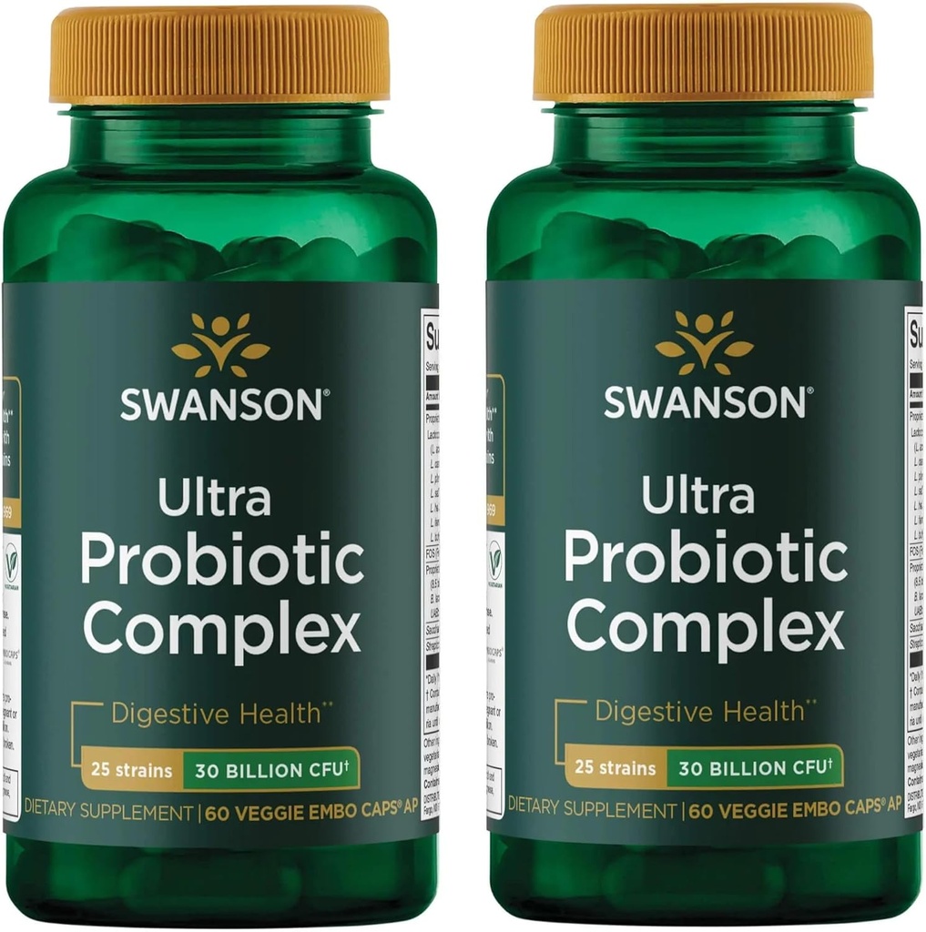 Swanson Ultra Probiotique Complex 30 Million Cfu 60 Capsules de Veg (2 Pack)