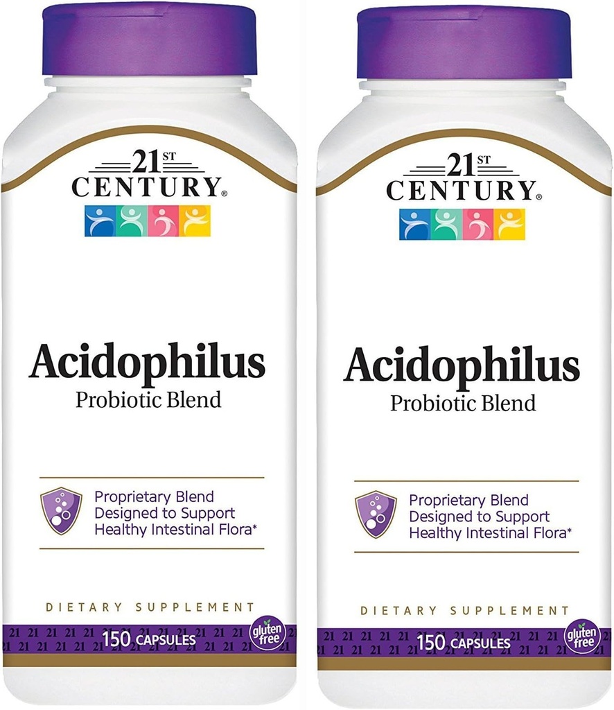 Capsules de mélange probiotique Acidophilus du 21e siècle, 150-Conte (paquet de 2)