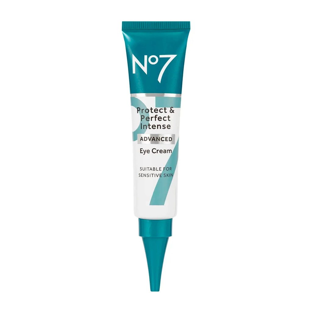 No7 Protect & Perfect Eye Cream - Intense Advanced Under Eye Cream for Dark Circles - Enrichi avec de l'acide hyaluronique hydratant et du beurre de karité nourrissant pour faire revivre les yeux fatigués (0,5 Fl Oz)