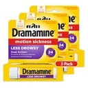 Dramamine toute la journée moins somnolence, soulagement de la maladie des mouvements, 8 comtes, 3 paquets