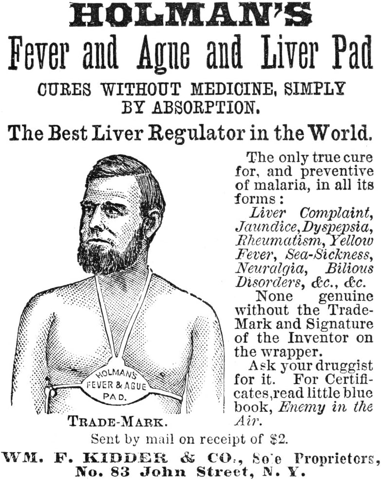 Liver Pad Publicité Namerican Patent Medicine Publicité 1876 Pour HolmanS Fever et Ague Liver Pad Poster Imprimer par (18 x 24)