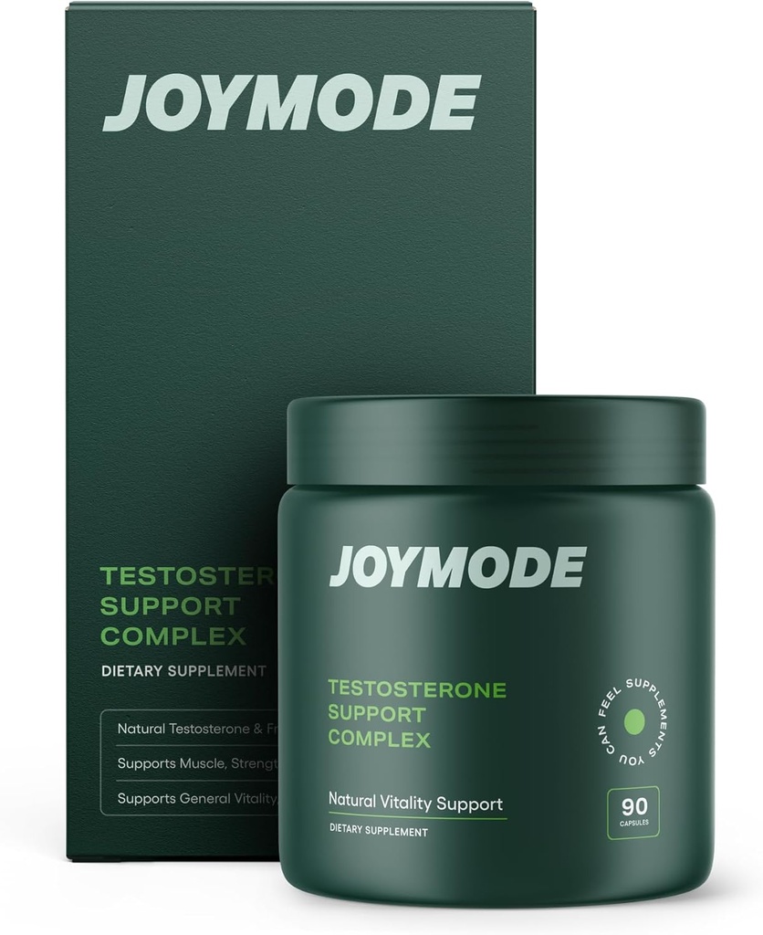 JOYMODE Testosterone Support Complex (90ct) -Natural Supplement for Men w/Ashwagandha, DIM, Magnesium, Zinc & Boron