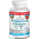 Magnesium Glycinate 400mg | 200 Tablets – High Absorption for Sleep & Heart