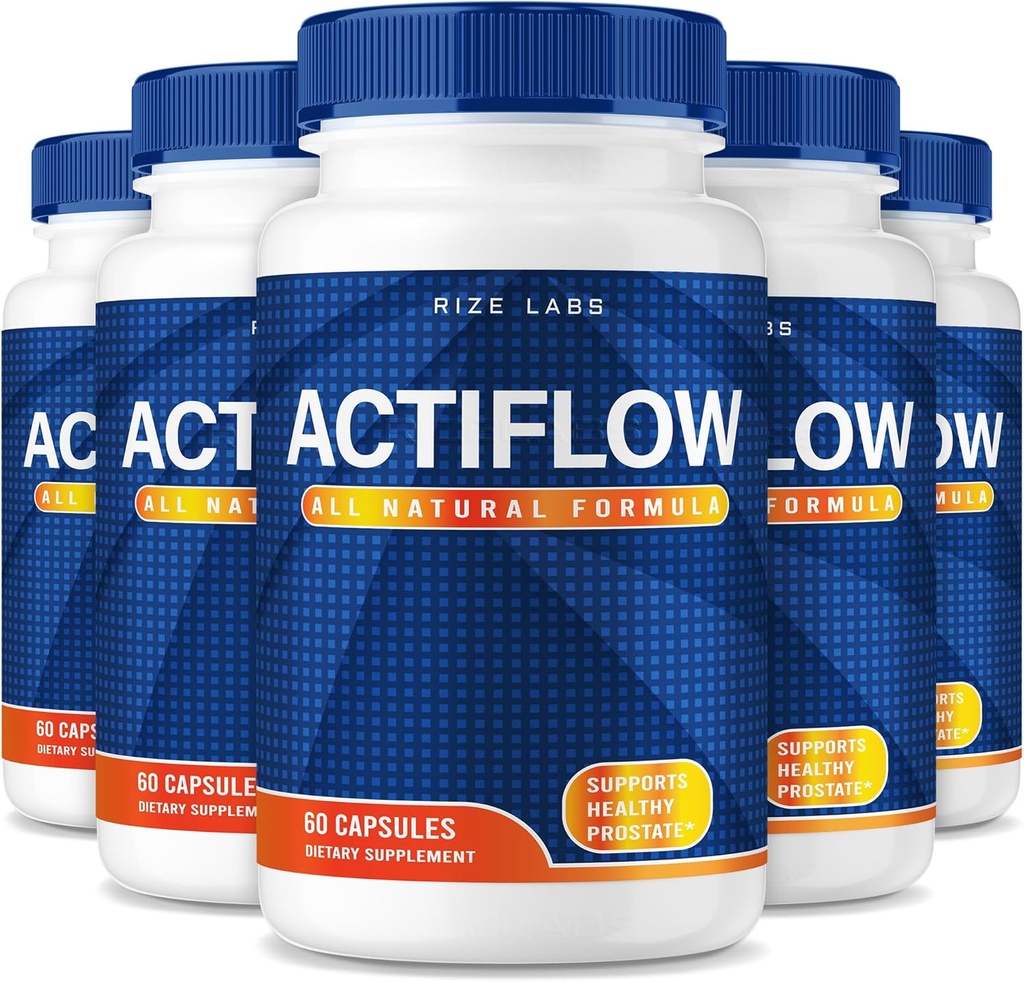 ize labs (5 Pack) Capsules Actiflow, supplément d'Actiflow Advancedl pour améliorer le bien-être, formule de résistance maximale d'Actiflow, examen de la chaleur prostatique d'Actiflow (300 Capsules)