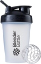 Bouteilles de mélange Classic Shaker Bouteille parfaite pour les shakes protéiques et préentraînement, 20-Ounce, clair/noir