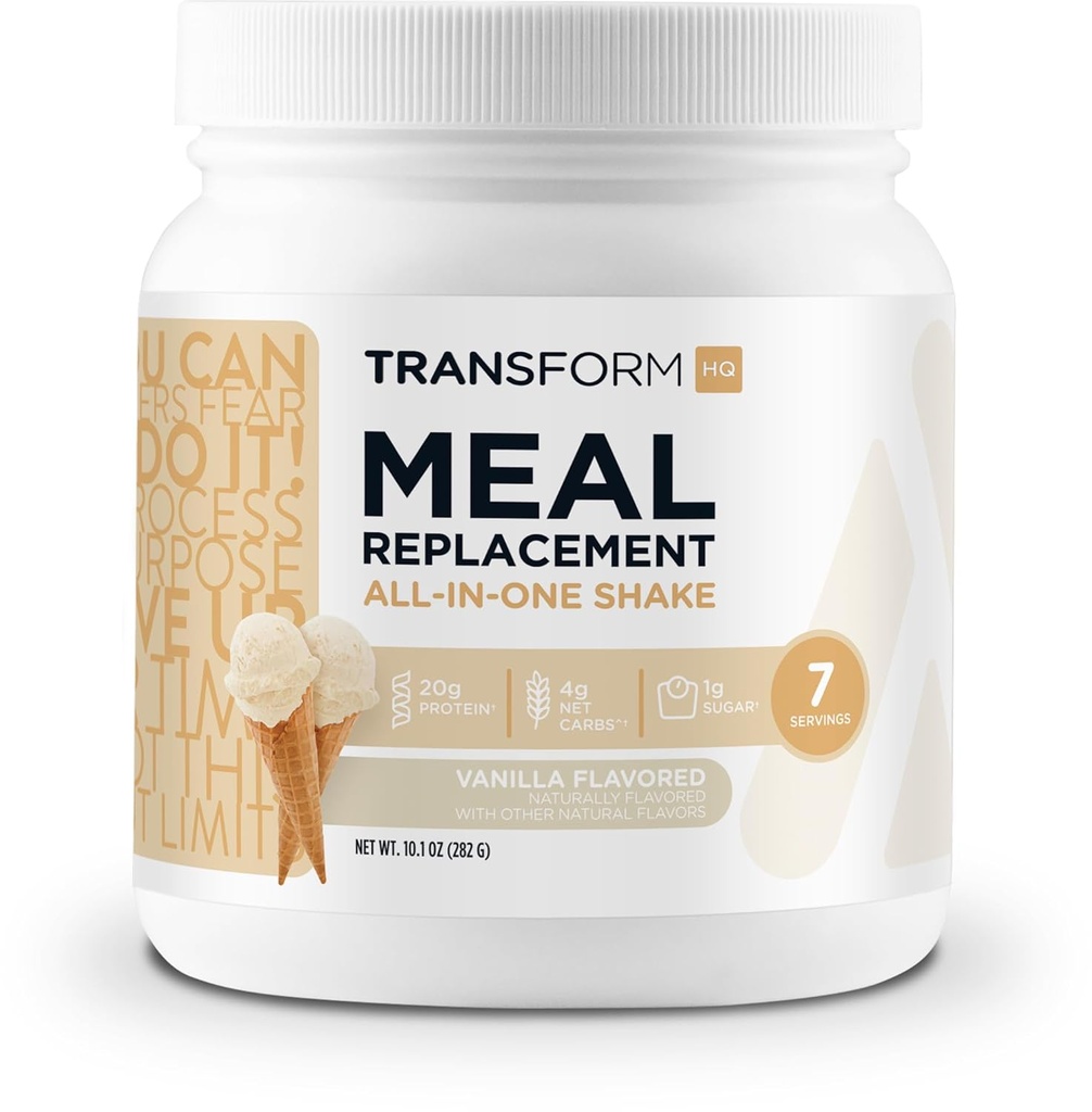 TransformHQ Meal Replacement Shake Powder 7 Servings (Vanilla) - Gluten Free, Non-GMO