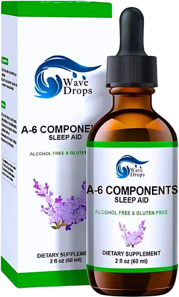 "Sleep Aid Drops Special Formula with Valerian Root, Melatonine, Camomile, Lavande, Rhodiola Rose et Vitamine B6 Sleep Support