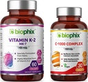 biophix Vitamine K2 MK-7-100 mcg 60 - Vitamine C-1000 30 Comprimés - Soutient la santé immunitaire des os forts