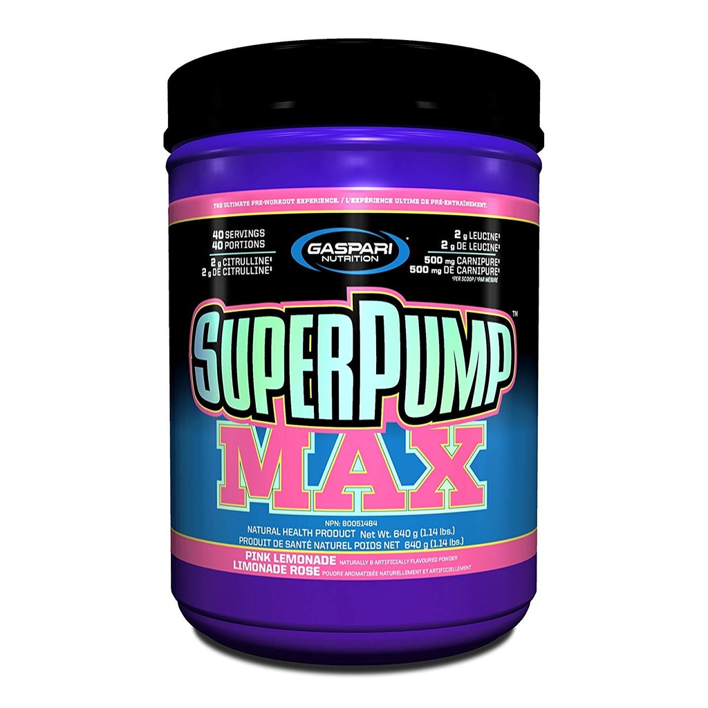 Gaspari Nutrition Superpompe Max, Lémonade rose, 1.41-Pounds