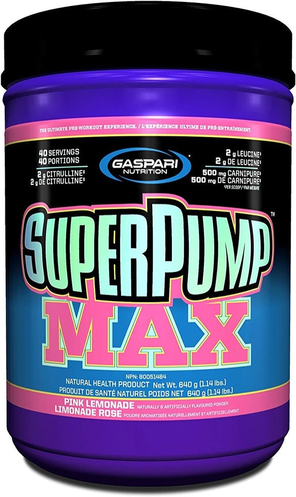 Gaspari Nutrition Superpump Max, Pink Lemonade, 1.41-Pounds